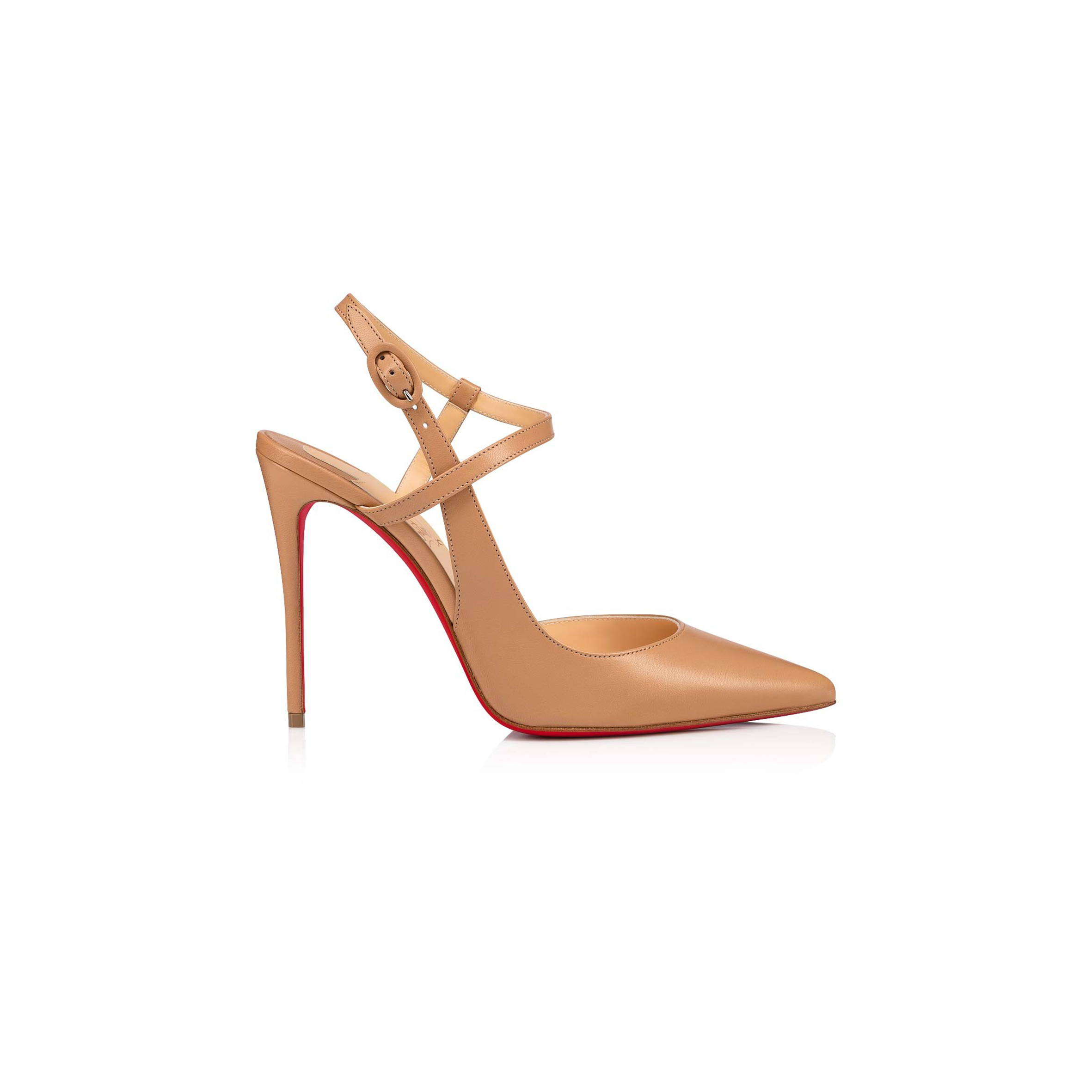Ch**an louboutin jenlove 100 mm strappy pumps-kid leather-blush-women 3210590pk1a